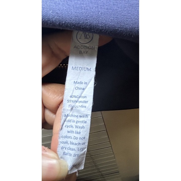 Addison Bay Womens Navy Cowl Neck Pullover Sweatshirt Gold Zipper - Picture 4 of 6